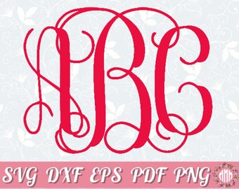 Interlocking Vine Monogram Svg Files For Cricut Vine Alphabet Monogram Letters Svg Font Monogram SVG Files For Silhouette Studio