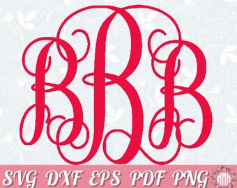 Interlocking Vine Monogram Svg Cut File Vine Alphabet Font Svg Files For Cricut Vine Monogram Svg Files For Silhouette Circle Monogram Svg