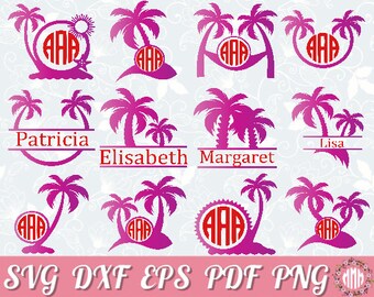 Download Palm tree monogram | Etsy