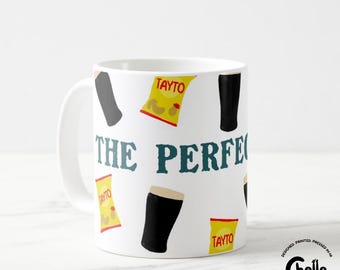 The Perfect Duo Tayto Crisps and a Pint of Stout Mug // Tayto NI, Pint of the Black Stuff, Northern Ireland