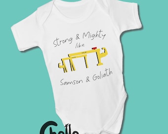 Strong and Mighty like Samson & Goliath Cranes Baby Grow // Harland and Wolff Shipyard, Belfast, Northern Ireland