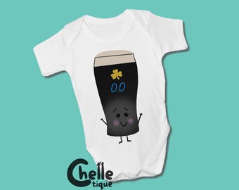 Zero Alcohol Stout 0.0 Baby Grow // Dublin, Ireland, Irish Pub, Irish Baby Gift, Pint of the Black Stuff