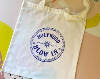 Holywood Blow In Re-useable Shopping Shoulder Tote Bag // Delft Pottery Inspired, County Down, Northern Ireland, Small Northern Irish Town