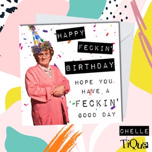 Tarjeta de cumpleaños de la Sra. Brown // Tarjeta de cumpleaños grosera y divertida - Programa de televisión Mrs Browns Boys