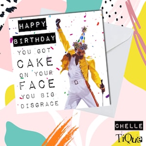 Carte d'anniversaire de la reine Freddie Mercury / / Drôle, anniversaire de musique rock