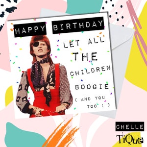 Bowie Starman Geburtstagskarte // Aladdin Sane, Ziggy Stardust, Glam Rock Birthday