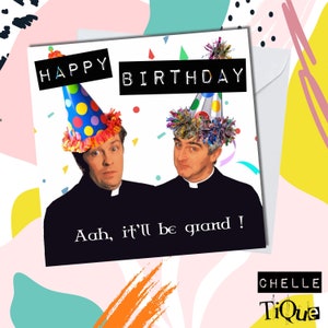 Verjaardagskaart Father Ted & Dougal // Father Ted Irish TV SHOW, grappige verjaardagskaart