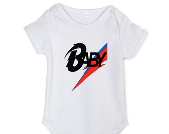 David Bowie Baby Grow // Aladdin Sane Music Theme Baby Vest, Clothes, Gift