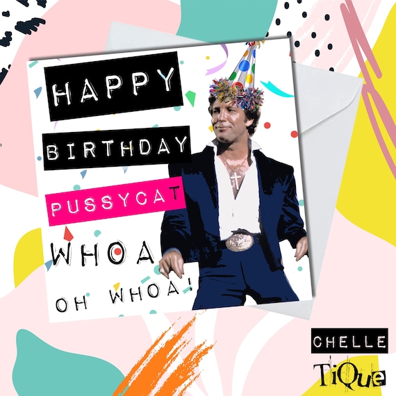 Tom Jones Pussycat Birthday Card // Funny Music Welsh - Etsy