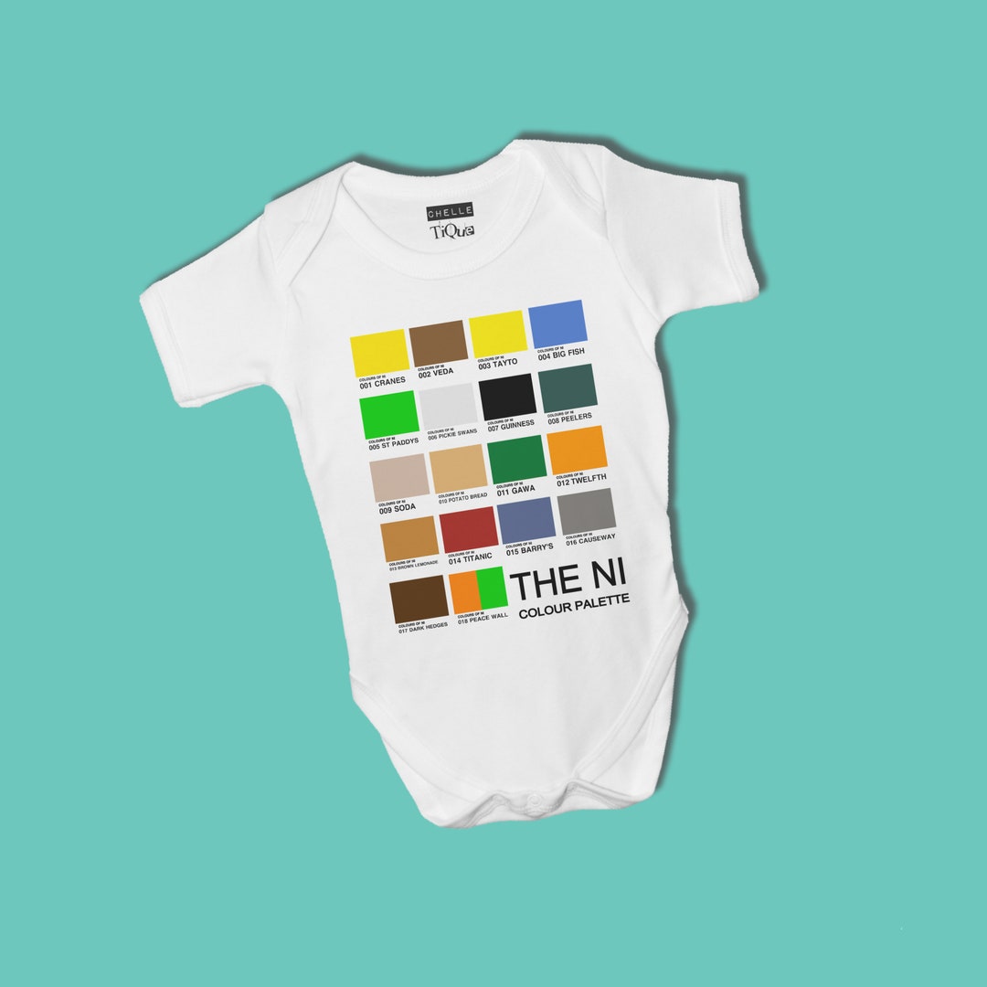 Colours of NI Baby Grow // Northern Ireland, Pantone Colour Chart