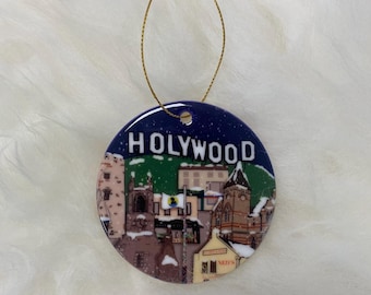 Christmas in Holywood, Northern Ireland Ceramic Hanging Ornament // Neds Bar, Johnny The Jig, The Maypole, Northern Irish Town, Dirty Duck
