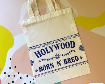 Holywood Born n Bred Small Lunch Tote Bag // Delft Pottery Inspired, County Down, Northern Ireland, Small Irish Northern Town, Belfast Lough