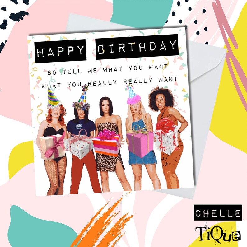 Spice Girls Birthday Card // Spice World Brit Pop Music - Etsy UK