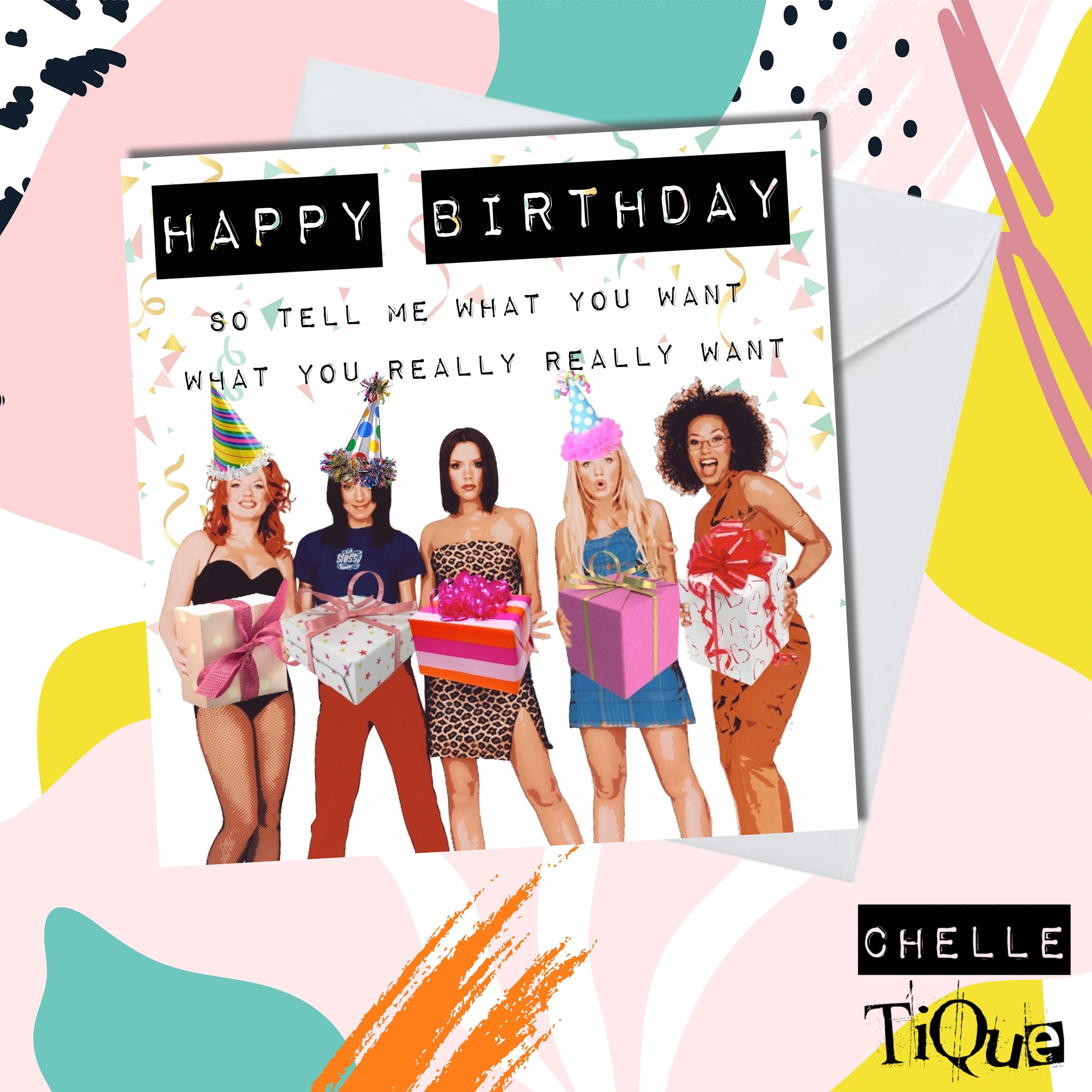 Spice Girls Birthday Card // Spice World Brit Pop Music | Etsy