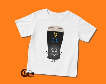 Zero Alcohol Stout 0.0 Kids T-shirt // St James' Gate, Dublin, Ireland, Irish Pub, Irish Baby Gift, Pint of the Black Stuff