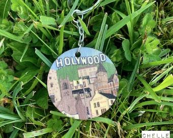 Holywood, Northern Ireland Wooden Keyring // Neds Bar, Johnny The Jig, The Maypole, Northern Irish Town, Dirty Duck Ale House,Belfast Lough