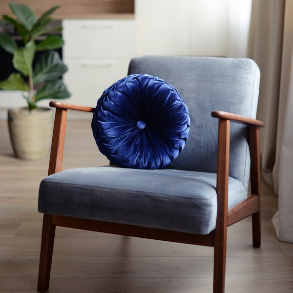 Blue Velvet Pillow Etsy