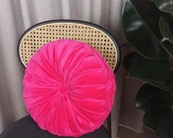 EUCIOR Cuscini rotondi, colore rosa cipria, rosa e oro, morbido tessuto