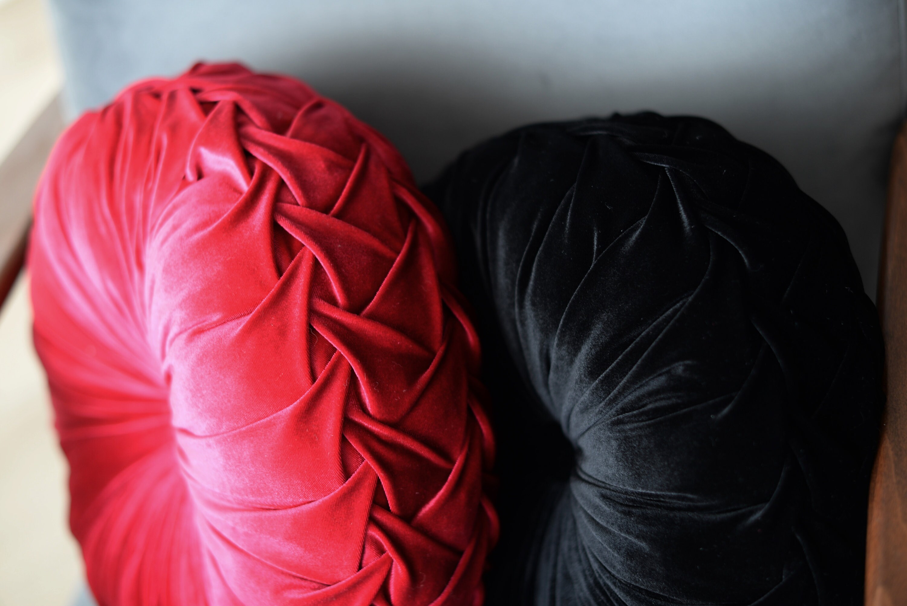 Velvet Black Pillow Velvet Round Pillow Circular Soft Etsy