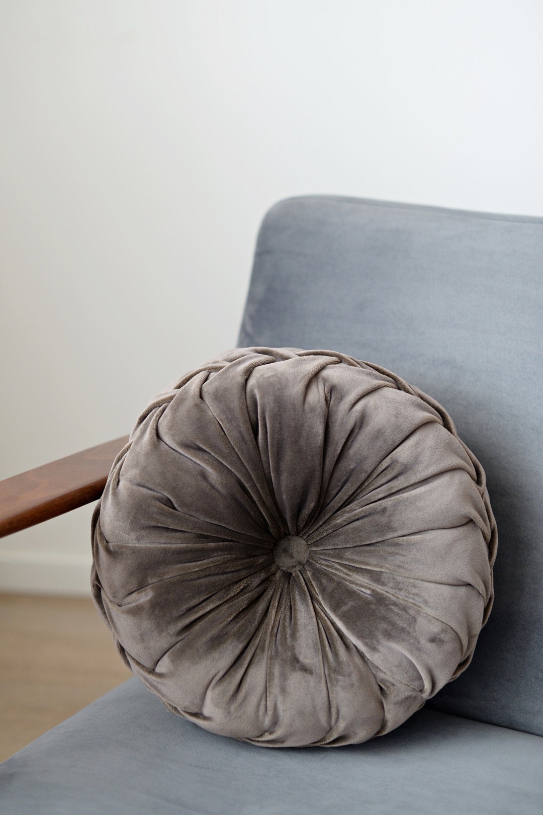 Cozy & Chic Grey Round Pillow Perfect for Unique Home Decor Etsy