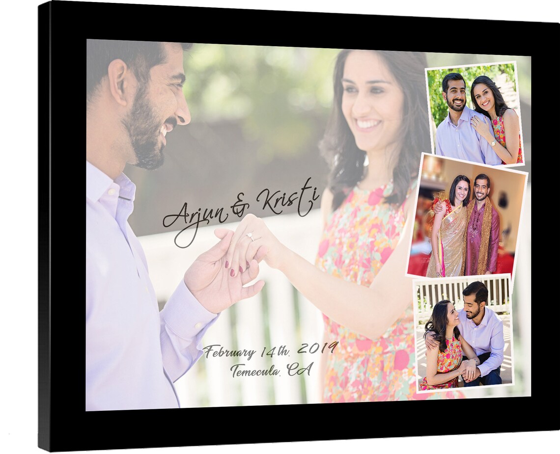 Stunning Engagement Collage Canvas Print Etsy