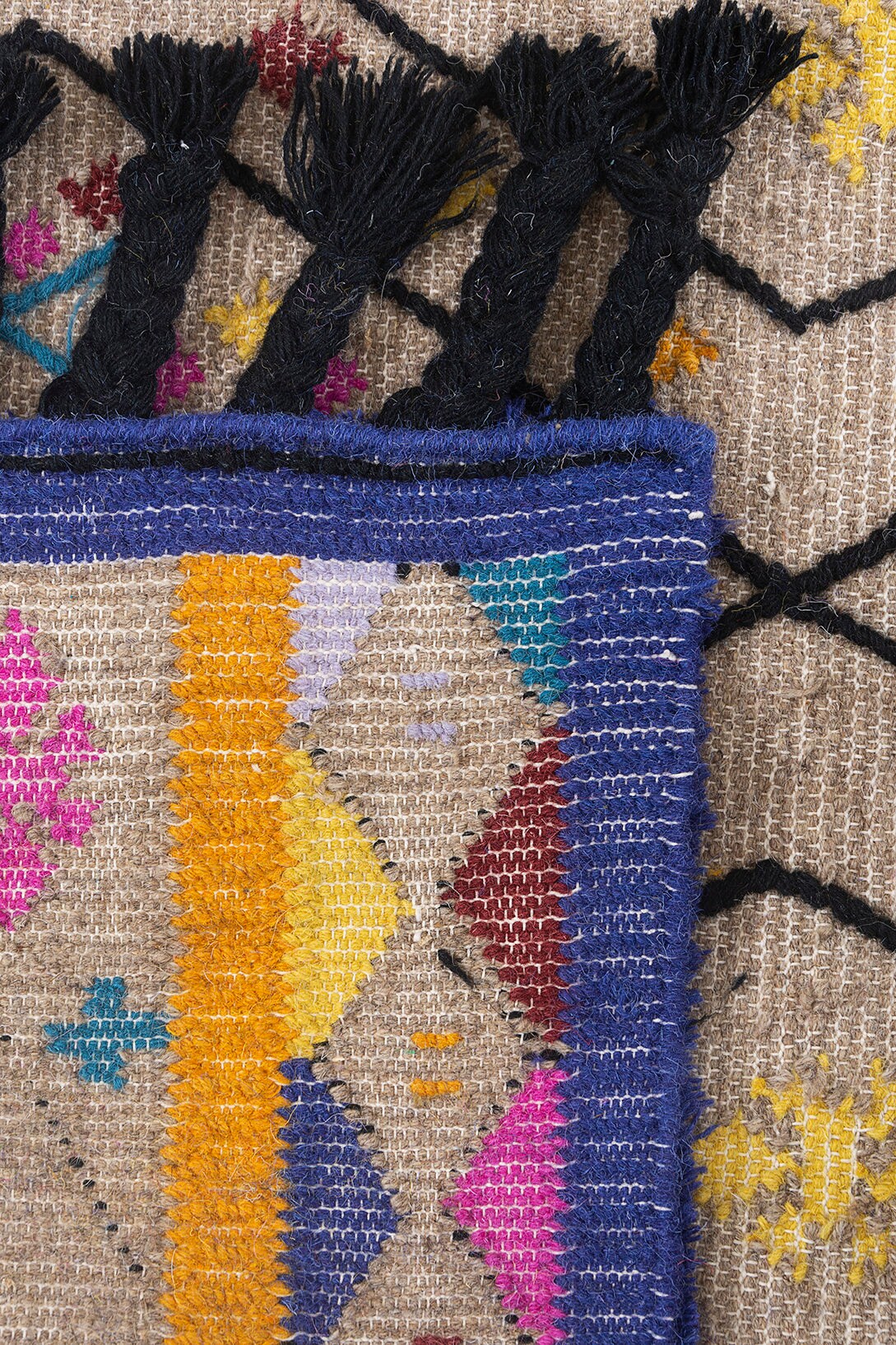 Moroccan wool & Jute Rug Bohemian Panja knotted rug Area Rug Etsy