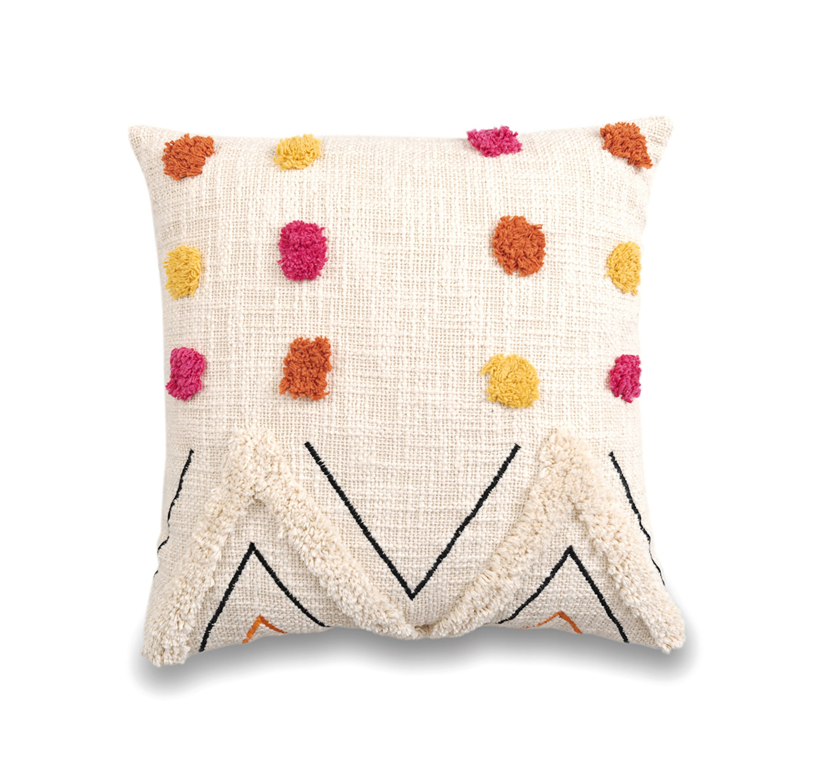 Handmade Bohemian Tufted Cotton Pillow Cover 18 X 18 Pillow Etsy