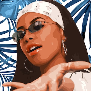 Aaliyah Portrait Canvas Paper Print Metal R&B Singer Actress Urban Pop Living Room Bedroom Artwork