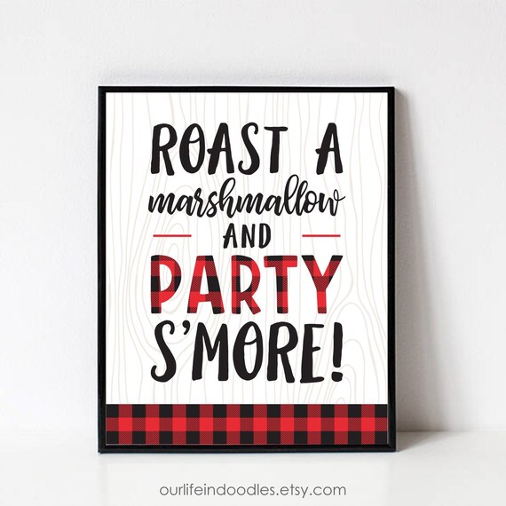 Lumberjack Party Decorations, S'mores Bar Sign, Lumberjack Birthday Party, First Birthday Party Decor, Flannel, Printable Instant Download Il_570xn