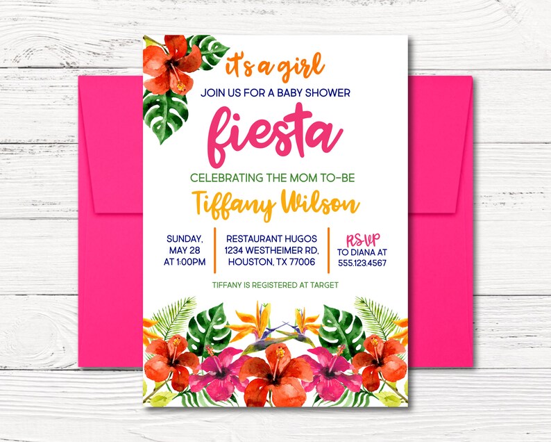 Fiesta Invitation Baby Shower Invitation Fiesta Birthday Etsy
