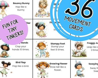 Frühlingsbewegungskarten für Kleinkinder im Alter von 2-4 Jahren | Ostern Aktivitätsspiel | Grobmotorik | Druckbare Aktivität | Frühlingshafte Umzugshelfer