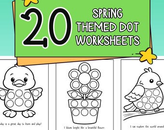 Spring Dot Marker Worksheets for Toddlers | Dot Printable | Spring Activity | Fine Motor Printable | Toddler Learning | Spring Dot Pages