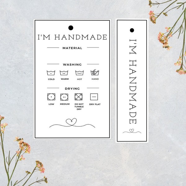 Crochet Care Labels, Professional Printable Care Guidelines for Handmade Crochet, Business Branding, Textile Product tag, Accessories Labels