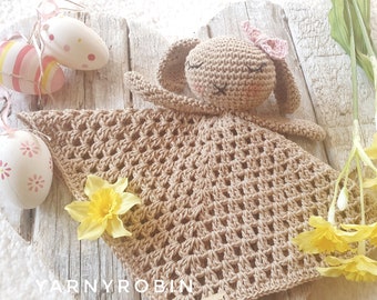 Crochet Bunny Lovey Pattern | Vintage Baby Security Blanket (PDF Pattern, UK & US Terms)