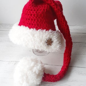 Patrón de crochet para gorro de Papá Noel, patrón de crochet para Navidad, patrón de crochet para bebé de Navidad, patrón de crochet para gorro de Navidad, gorro de Papá Noel de todos los tamaños