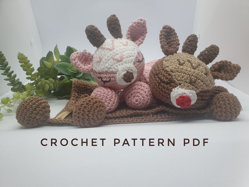 baby lovey crochet pattern, deer lovey crochet pattern, crochet pattern for newborn, crochet animal lovey pattern, crochet pattern for baby image 2