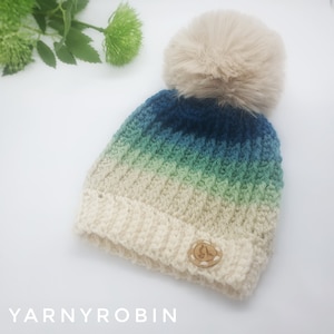 January Beanie Crochet Hat Pattern: Ridged Texture, Newborn to Adult (PDF Download)