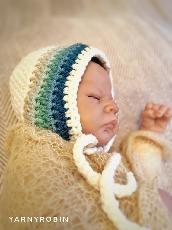 Baby Bonnet Crochet Pattern, Crochet Pattern, Rainbow Crochet