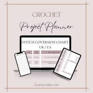 Crochet project planner Printable, Crochet reference cards, Beginner crochet guide,  digital crochet download