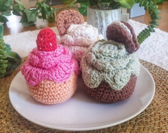 Crochet Cupcake Pattern: Food Play Set (PDF Download)