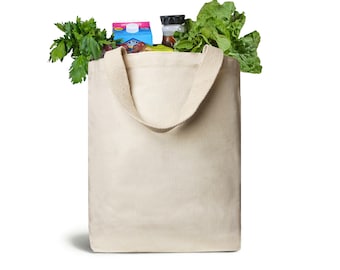 Bio-degradable 100% Cotton Tote Bag 15x16x5 | Eco-friendly Natural Tote for Fruit and Grocery Shopping | Beige Customized Reusable Bag
