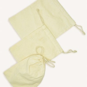 2x3 Inches Double Drawstring Muslin Bags, 100% Organic Cotton, Chemical Free - Premium Quality Reusable Eco-Friendly Bags
