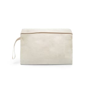 Trousse à maquillage 100 % coton, trousse de maquillage naturelle format voyage, petite trousse de maquillage en toile | Réutilisable et lavable