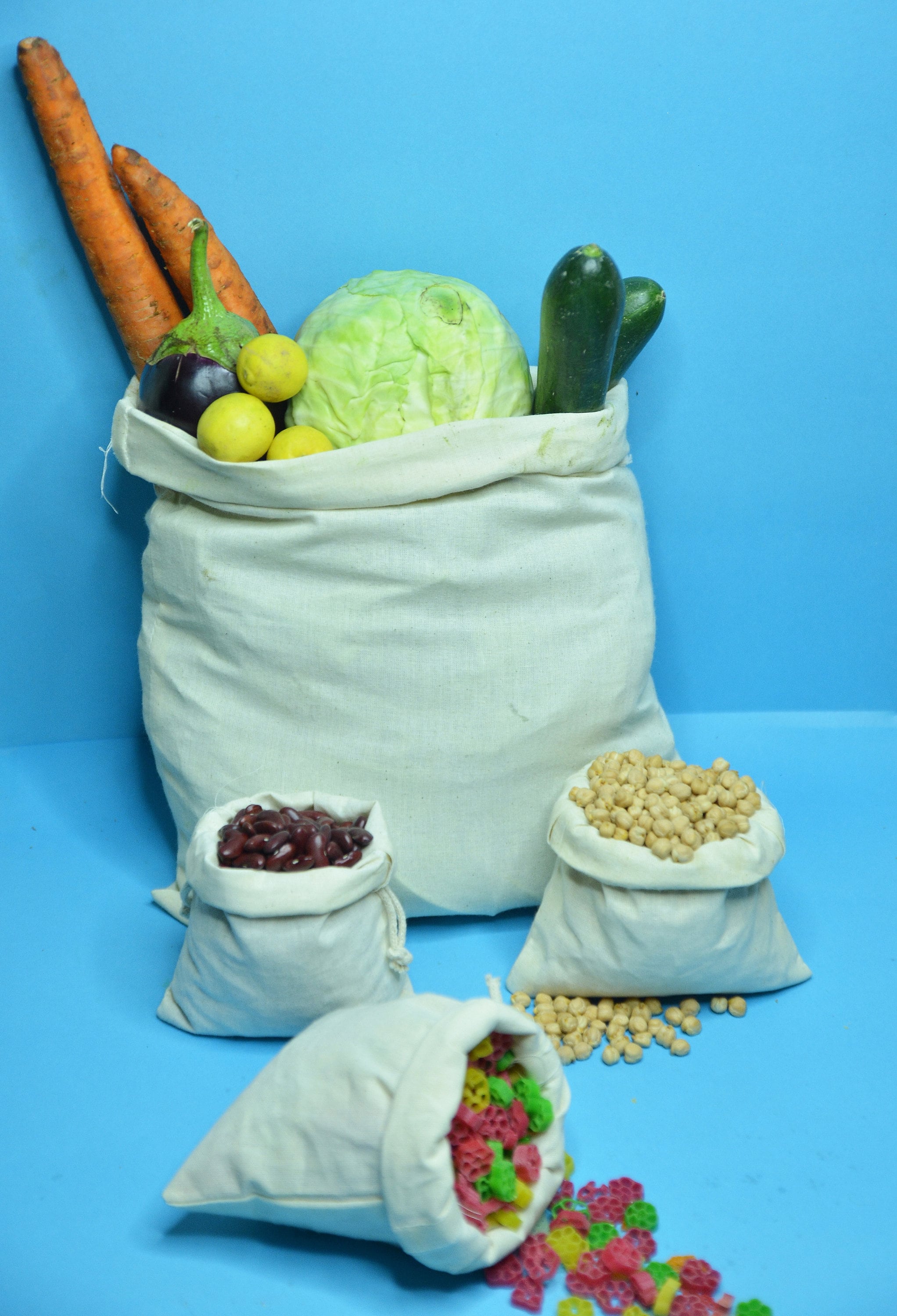Organic Cotton Muslin Bags - 25 Pack, 2x3 Inches, Double Drawstring, Reusable Eco-Friendly Natural Gift Bags
