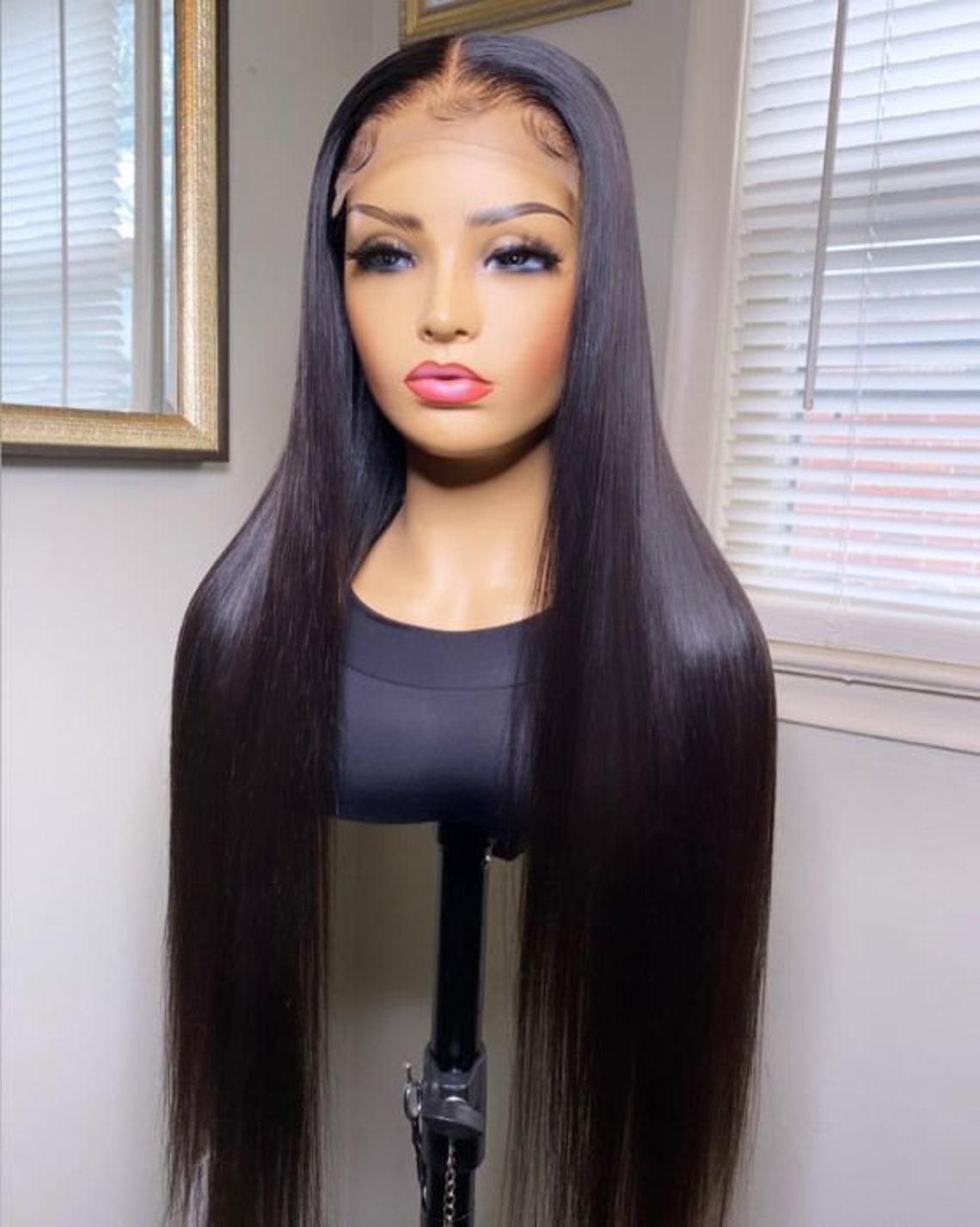 5x5 Silky Straight HD Lace Front Wig | Etsy