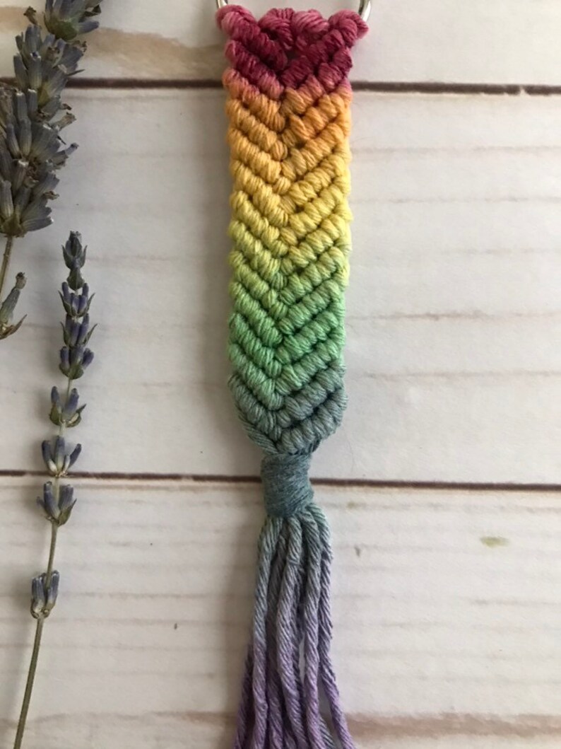 Rainbow Macrame Keychain // Pride Flag Keychain // Etsy India