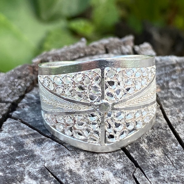 Bague Filigrana, filigrane 100% fait main en argent 925. Taille ajustable