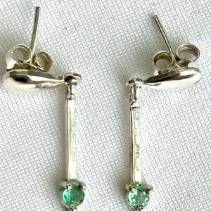 Genuine Colombian emerald earrings, silver 925 , 0.4 carats