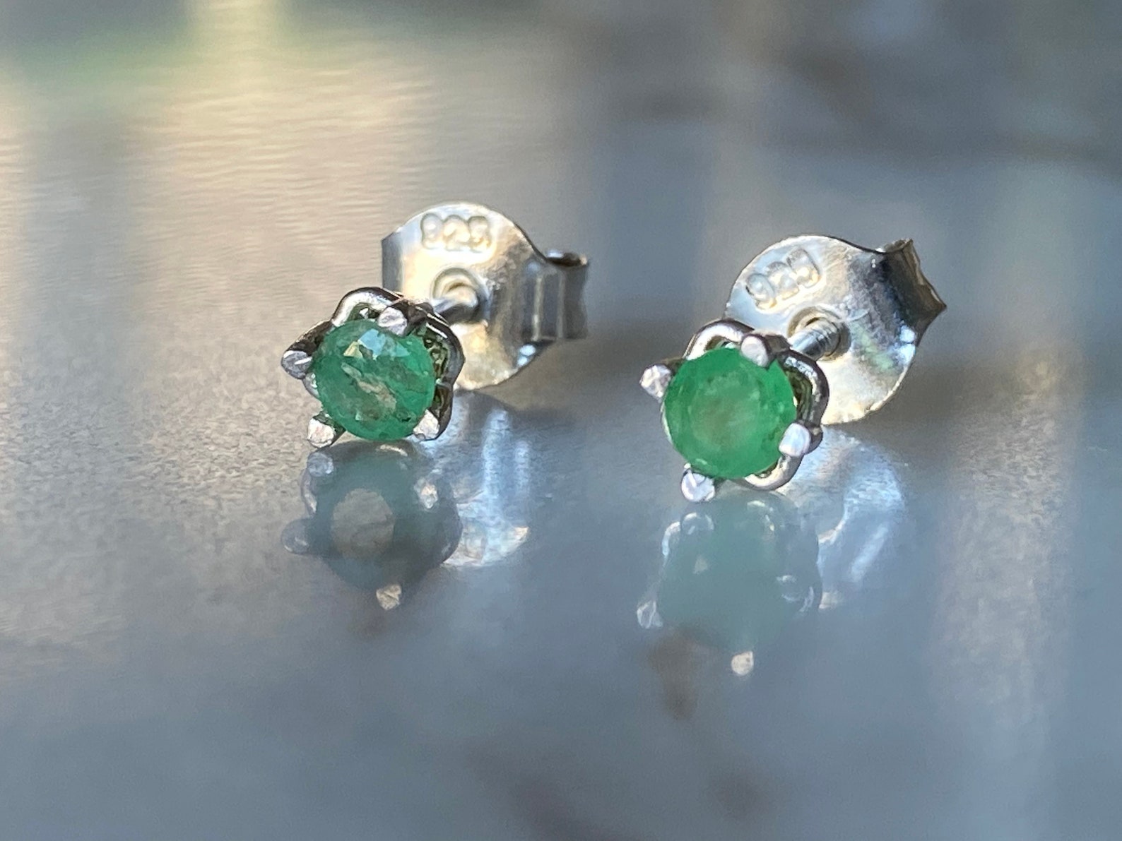 Genuine Colombian Emerald Earrings Silver 925 Real Natural Etsy UK