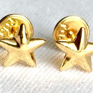 18k solid real gold earrings Star earrings • screw back